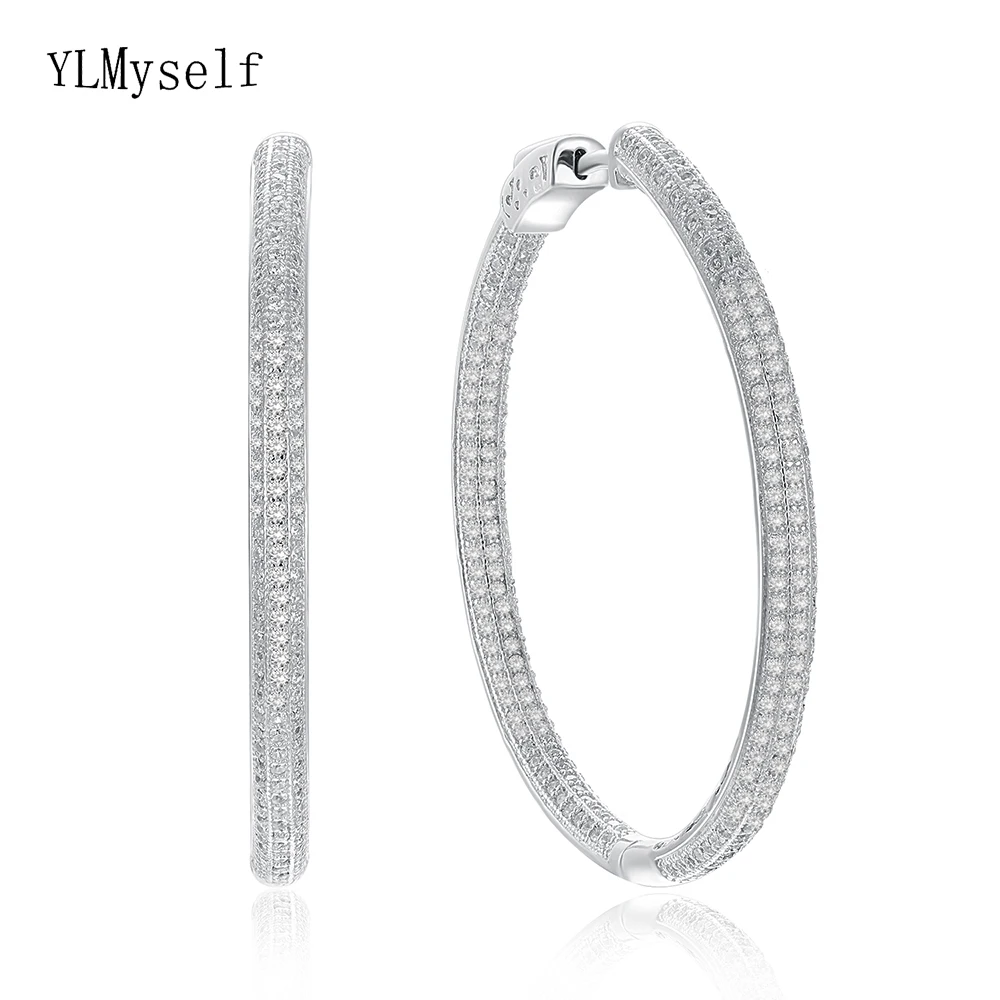 Excellent Quality 44 MM Diameter 925 Sterling Silver Earrings Fine Jewelry Large Circle Round Hoop Earring for Women 
Excellent Quality 44 MM Diameter 925 Sterling Silver Earrings Fine Jewelry Large Circle Round Hoop Earring for Women