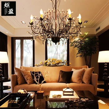 American country village black wrought iron crystal tree branch candle tube chandelier for hotel bar hotel dining room
American country village black wrought iron crystal tree branch candle tube chandelier for hotel bar hotel dining room