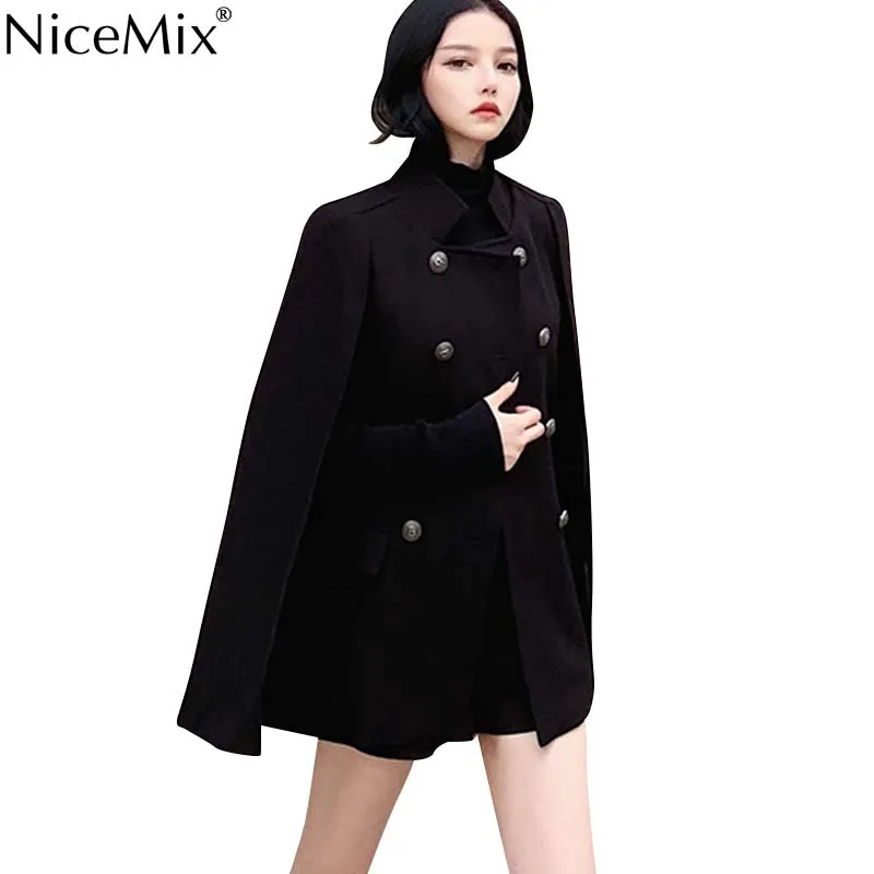 NiceMix 2019 Autumn Coats Women Capes Vintage Ponchos Batwing Sleeve Cloak Split Jackets Korean Streetwear Feminina Mujer 
NiceMix 2019 Autumn Coats Women Capes Vintage Ponchos Batwing Sleeve Cloak Split Jackets Korean Streetwear Feminina Mujer