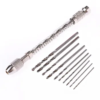 Semi-Automatic Hand Drill + 10pcs Mini Micro Twist Drill Bits Wood Model Manual P20
Semi-Automatic Hand Drill + 10pcs Mini Micro Twist Drill Bits Wood Model Manual P20