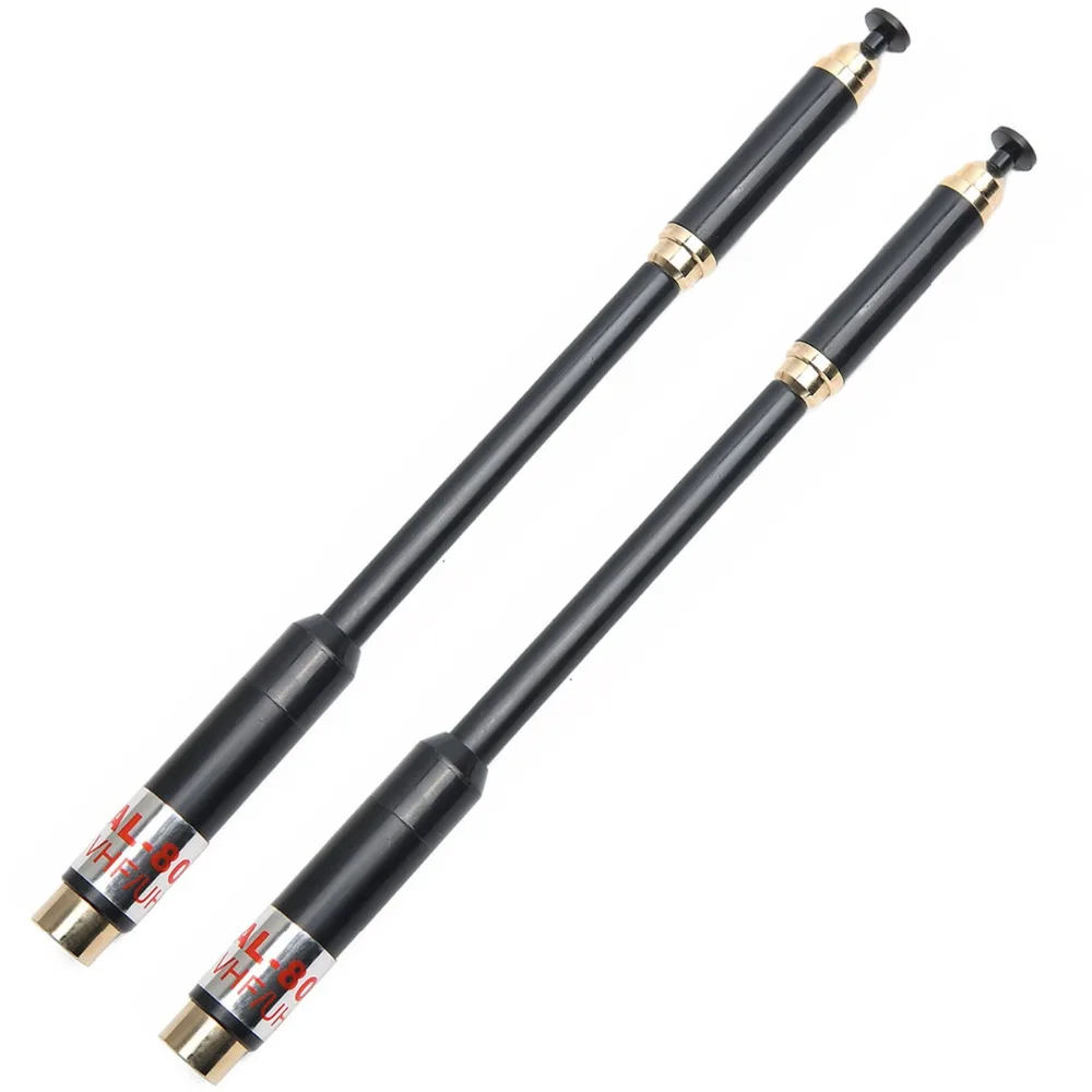 2 шт. AL 800 SMA Male Двухдиапазонная 144/430 МГц телескопическая антенна для Walkie Talkie WOUXUN TYT