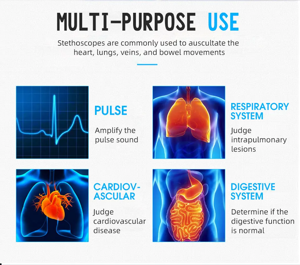 Generic Professional Dual Head Multifunctional Stethoscope Stainless