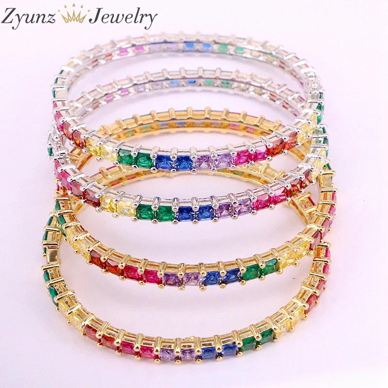 3PCS, Square rainbow cz colorful bangle bracelet for women wedding gold/silver filled open bangle 58-60mm fashion jewelry
3PCS, Square rainbow cz colorful bangle bracelet for women wedding gold/silver filled open bangle 58-60mm fashion jewelry