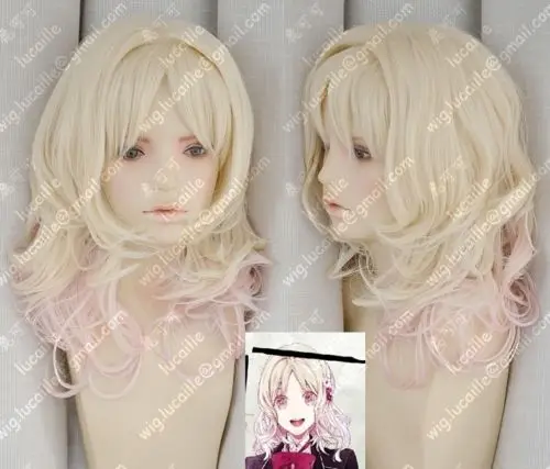 

free shipping DIABOLIK LOVERS/Komori Yui Blonde Gradual Change Cosplay Wig