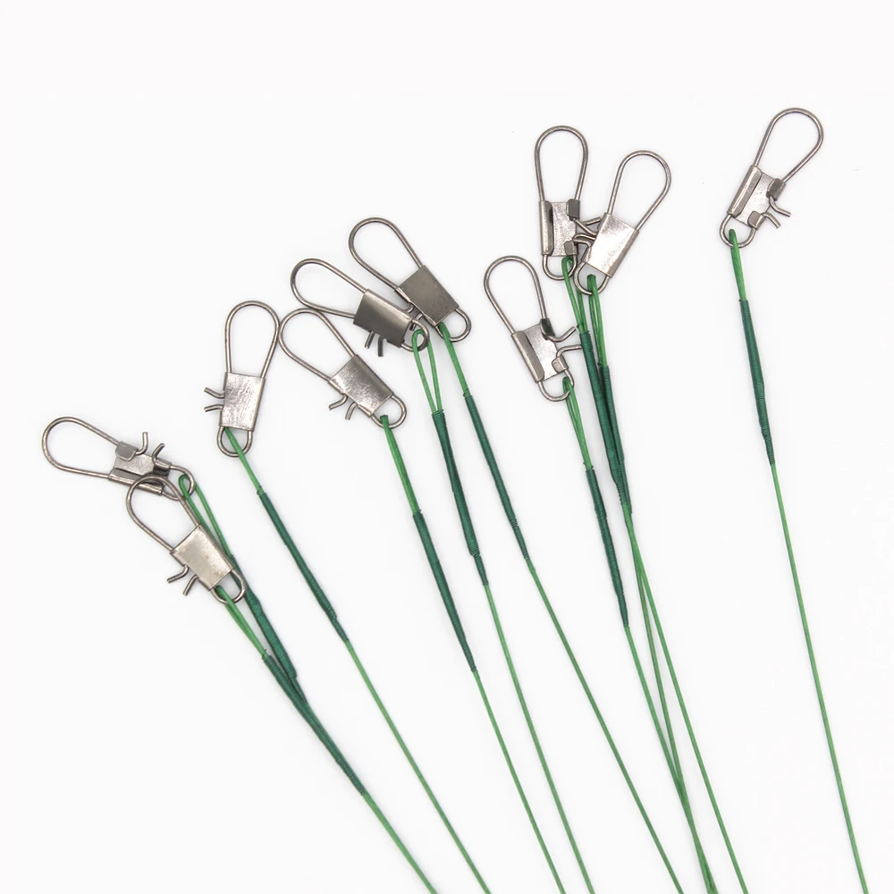 10pcs/lot 2 Color 15cm/20cm/25cm Bite Leader With Swivel Steel Fishing Line Steel Wire AntiAccessory Olta Lead Core Leash
10pcs/lot 2 Color 15cm/20cm/25cm Bite Leader With Swivel Steel Fishing Line Steel Wire AntiAccessory Olta Lead Core Leash