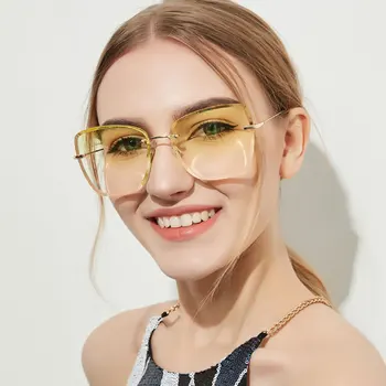 Fashion Design Rimless Sunglasses Elegant Women Square Sun Glasses Female Retro Eyewear Shades UV400 Oculos de sol Gafas 
Fashion Design Rimless Sunglasses Elegant Women Square Sun Glasses Female Retro Eyewear Shades UV400 Oculos de sol Gafas