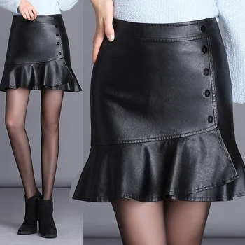 Winter Fall Fashion Women High Waisted Ruffle Black Pu Leather Trumpet Mermaid Skirt , Autumn Laides Woman 4xl 3xl Pencil Skirts
Winter Fall Fashion Women High Waisted Ruffle Black Pu Leather Trumpet Mermaid Skirt , Autumn Laides Woman 4xl 3xl Pencil Skirts