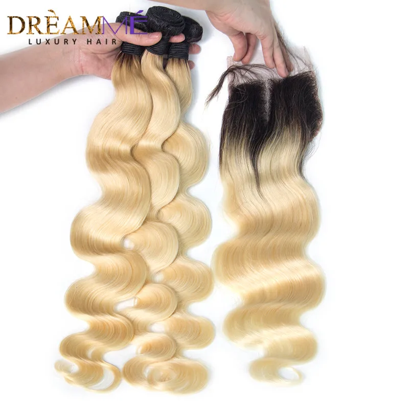 1b 613 Color Ombre Human Hair Brazilian Body Wave Human Hair 3 Bundles with 4X4 Lace Closure Non Remy Hair Dreaming Queen Hair
1b 613 Color Ombre Human Hair Brazilian Body Wave Human Hair 3 Bundles with 4X4 Lace Closure Non Remy Hair Dreaming Queen Hair