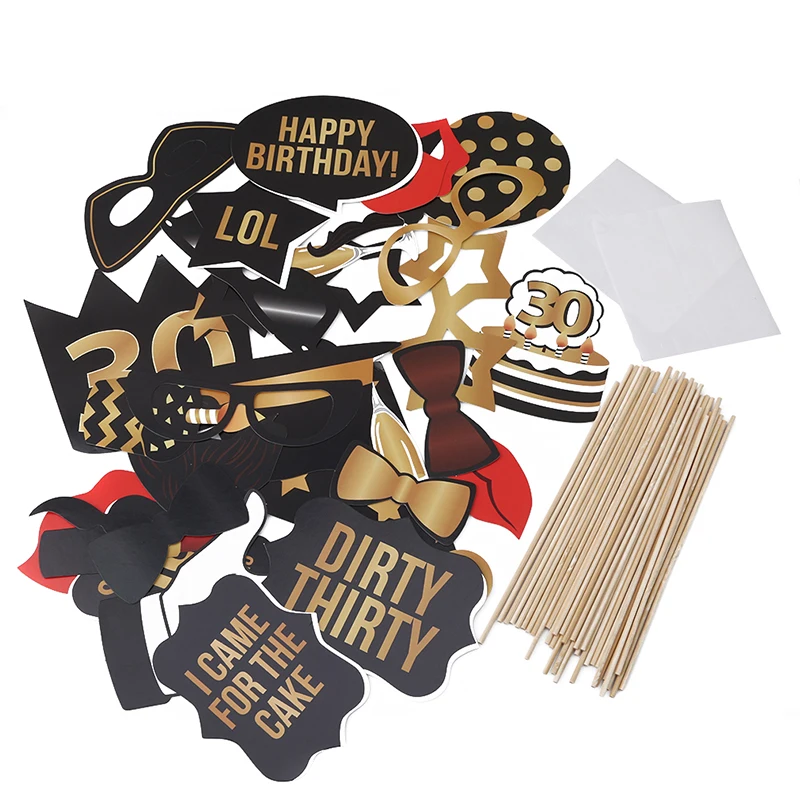 34pcs/bag Paper Photobooth Props 30th Birthday Party Decorations Supplies For Man And Woman Creative Eventware
34pcs/bag Paper Photobooth Props 30th Birthday Party Decorations Supplies For Man And Woman Creative Eventware