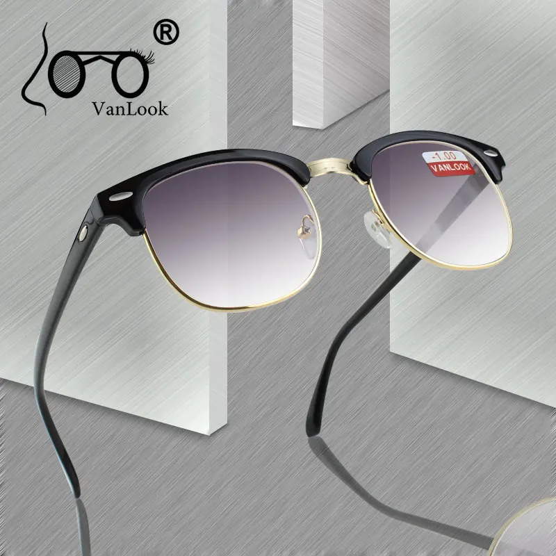 

Men's Sun Glasses For Myopia Women's Eyeglasses Grey Gradient Lens Spectacles Men Eyeglass Frame Anti UV400 -0.50 -1.0 -4.5 -5.0