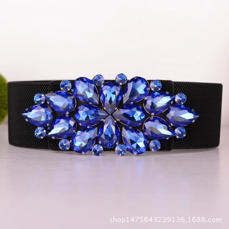2018 High End Blue Luxury Rhinestone WOmen Waistband Belts Wide Elastic Belts For Dress Female Crystal Bead Waist Belt Corsets
2018 High End Blue Luxury Rhinestone WOmen Waistband Belts Wide Elastic Belts For Dress Female Crystal Bead Waist Belt Corsets