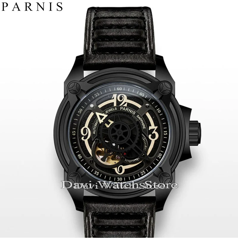 44mm Parnis Black dial Sapphire Glass Luminous Number Miyota Automatic self winding movement Men's Watch
44mm Parnis Black dial Sapphire Glass Luminous Number Miyota Automatic self winding movement Men's Watch