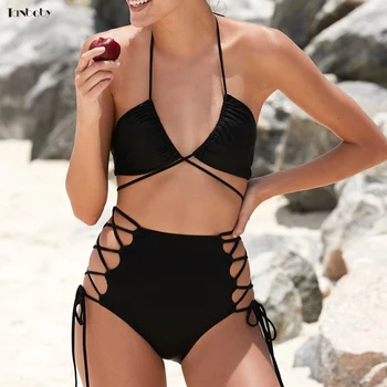 Maillot De bain Bikini Set Women Swim Wear Sexy Cross Top Biquinis Beach Brazilian High Waist Bandage Black Bikinis
Maillot De bain Bikini Set Women Swim Wear Sexy Cross Top Biquinis Beach Brazilian High Waist Bandage Black Bikinis