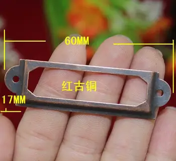 30Pcs Red Antique Iron Label Frame Card Holder without Cup Pull Handle Size small 60*17mm.
30Pcs Red Antique Iron Label Frame Card Holder without Cup Pull Handle Size small 60*17mm.