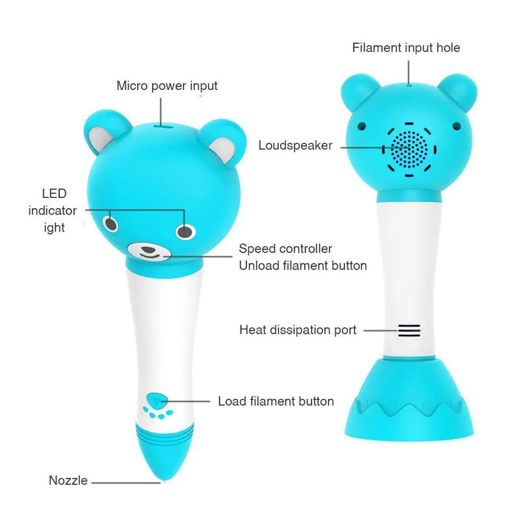 3D Printing Pen Children Wireless Charging US Type Smart Graffiti 1-3 files adjustable Painting Pen USB 2.0
3D Printing Pen Children Wireless Charging US Type Smart Graffiti 1-3 files adjustable Painting Pen USB 2.0