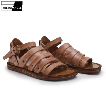 Luxury Handmade 100% Cowhide Genuine Leather Men Gladiator Sandals Summer Shoes Casual Vintage Flats Beach Slipper Strap Sandals
Luxury Handmade 100% Cowhide Genuine Leather Men Gladiator Sandals Summer Shoes Casual Vintage Flats Beach Slipper Strap Sandals
