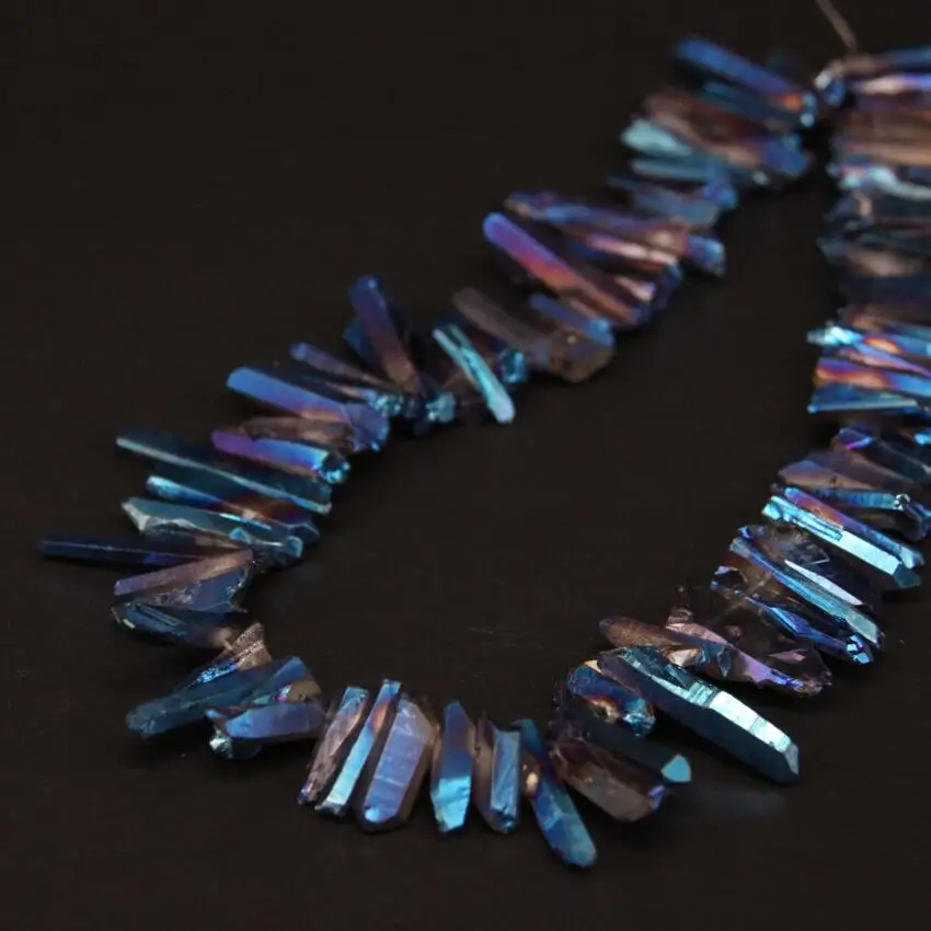 15.5"strand Blue Titanium Crystal Quartz Top Drilled Point Loose Beads,Raw Rough Crystal Stick Pendant Beads Bulk Jewelry Making
15.5"strand Blue Titanium Crystal Quartz Top Drilled Point Loose Beads,Raw Rough Crystal Stick Pendant Beads Bulk Jewelry Making