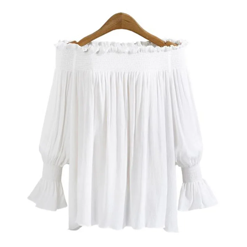 2017 elegant Blouses For Women Sexy Street Style Blause Slash Neck Flare Long Sleeve Tops Chiffon Plus Size Solid Shirts ZD1110
2017 elegant Blouses For Women Sexy Street Style Blause Slash Neck Flare Long Sleeve Tops Chiffon Plus Size Solid Shirts ZD1110