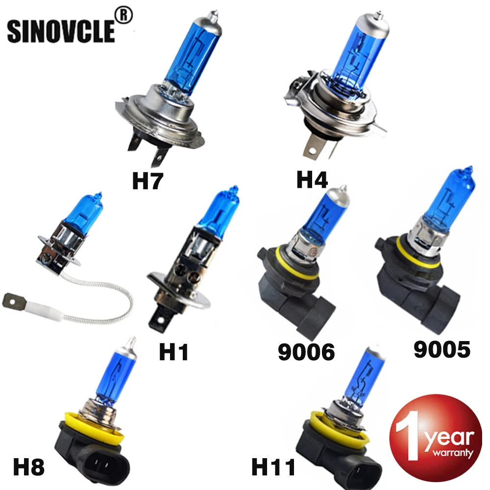 SINOVCLE Car Headlight Halogen Bulb H1 H3 H4 H7 H8 H11 9005 HB3 9006 HB4 12V 55W 100W 5000K Super White Quartz Glass Dark Blue
SINOVCLE Car Headlight Halogen Bulb H1 H3 H4 H7 H8 H11 9005 HB3 9006 HB4 12V 55W 100W 5000K Super White Quartz Glass Dark Blue