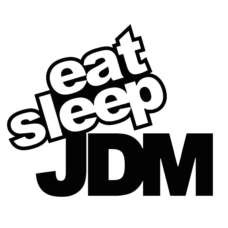 Car Sticker Vinyl 3D 1814.4CM EAT SLEEP JDM Funny Humor Reflective Sticker Decal Motorcycle on Car Styling BlackSilverLaser (2)
