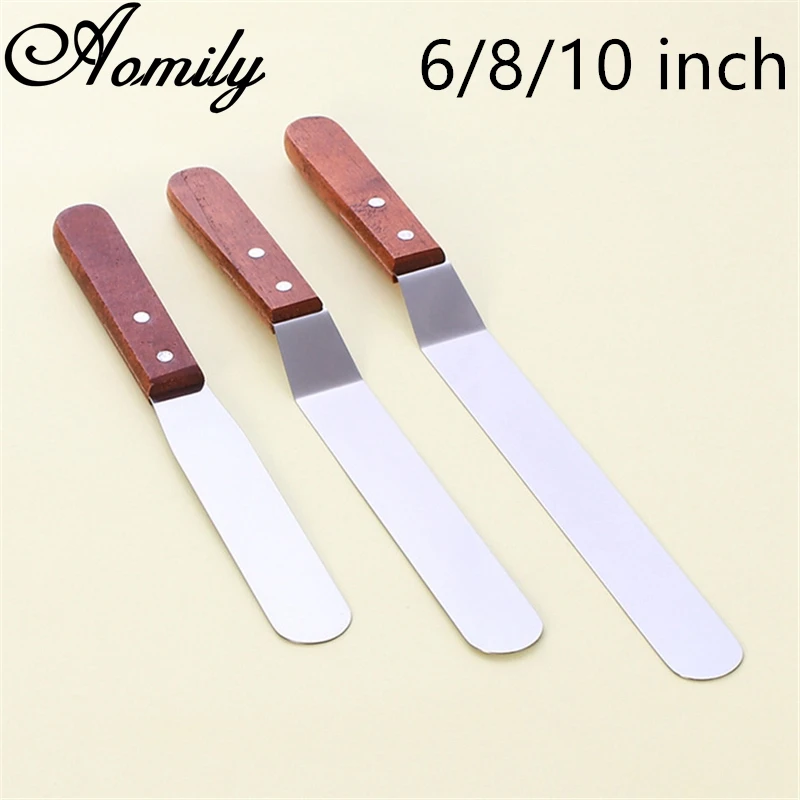 Aomily 6/8/10 Inch Stainless Steel Cake Spatula Butter Cream Icing Wooden Handle Frosting Knife DIY Smoother Kitchen Pastry Tool
Aomily 6/8/10 Inch Stainless Steel Cake Spatula Butter Cream Icing Wooden Handle Frosting Knife DIY Smoother Kitchen Pastry Tool