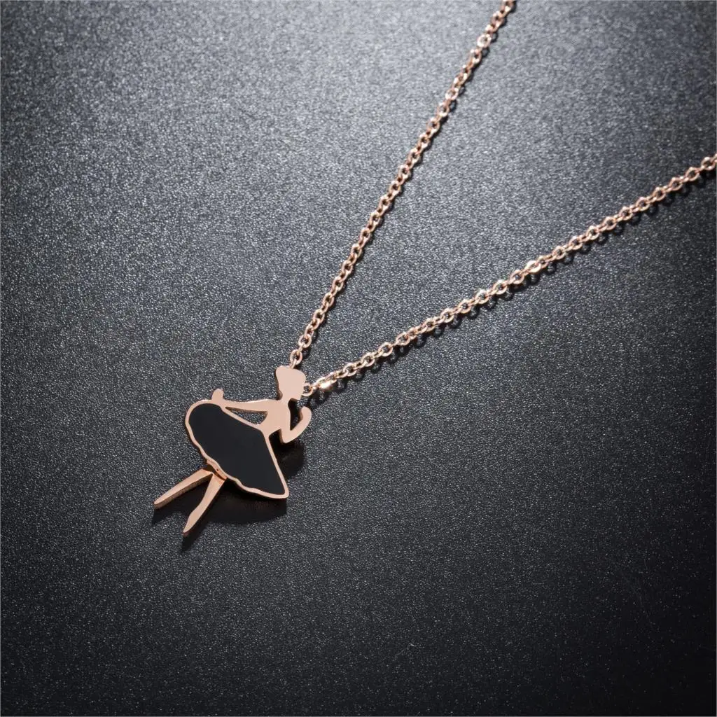 AENINE Trendy Cute Dancing Girl Necklace Female Dynamic Ballet Villain Titanium Steel Rose Gold Clavicle Chain Necklace RN02158
AENINE Trendy Cute Dancing Girl Necklace Female Dynamic Ballet Villain Titanium Steel Rose Gold Clavicle Chain Necklace RN02158
