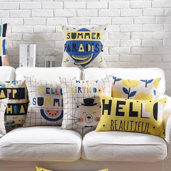 Cartoon Cushion Cover Pillow case Floral Throw decorative cushion covers Vintage Happy Cat Cotton Linen 45cm*45cm/30x50cm
Cartoon Cushion Cover Pillow case Floral Throw decorative cushion covers Vintage Happy Cat Cotton Linen 45cm*45cm/30x50cm