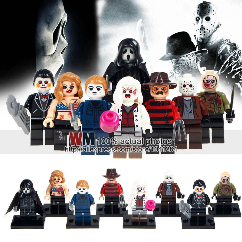 10Lots of WM6003 The Horror Theme Movie Black Friday Jason Scream Killer Freddy Krueger Super Hero Building Blocks Bricks Toy
10Lots of WM6003 The Horror Theme Movie Black Friday Jason Scream Killer Freddy Krueger Super Hero Building Blocks Bricks Toy