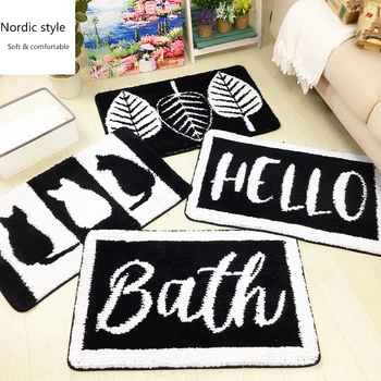 Shaggy Soft Cozy Fluffy Absorbent Bathroom Carpet Super Black White Cartoon Cat Bath Mat Washable Thickening Non-slip Rugs
Shaggy Soft Cozy Fluffy Absorbent Bathroom Carpet Super Black White Cartoon Cat Bath Mat Washable Thickening Non-slip Rugs
