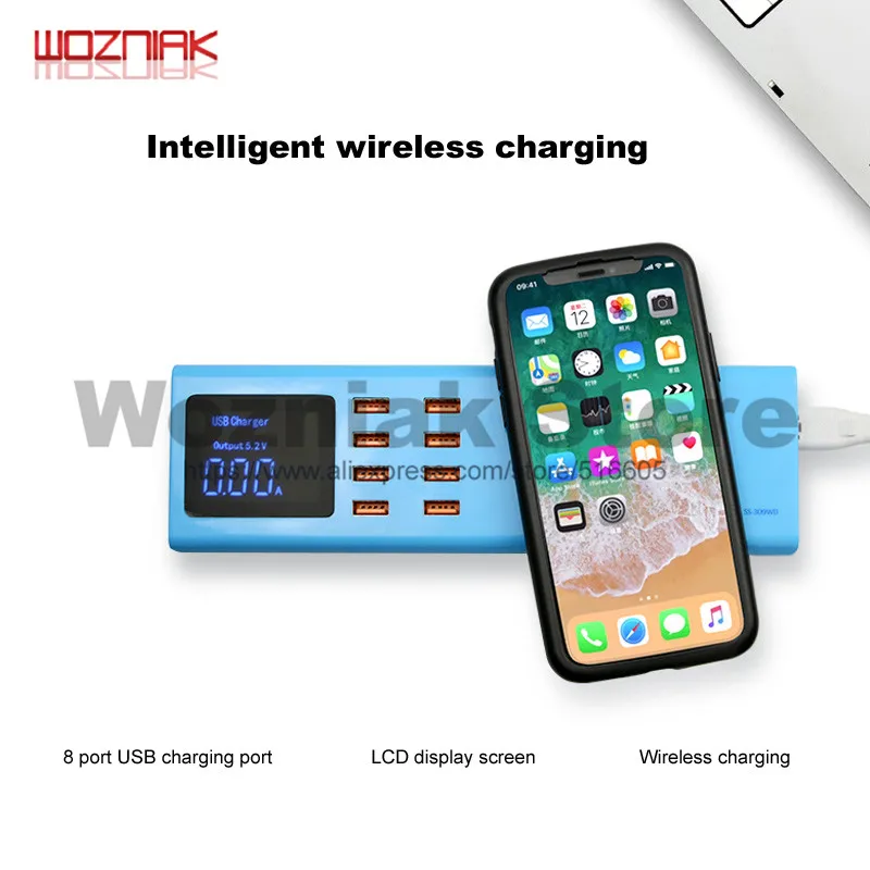 SS-309WD for iphone ipad Intelligent wireless charging panel 8 USB Power charging port Multi-function universal charging socket
SS-309WD for iphone ipad Intelligent wireless charging panel 8 USB Power charging port Multi-function universal charging socket