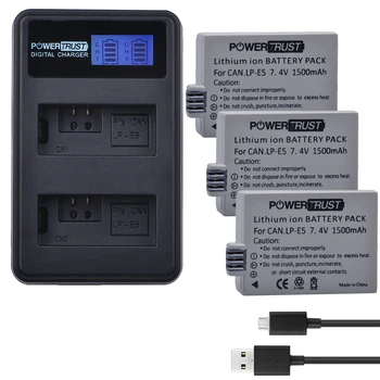 3Pcs 1500mAh LPE5 LP-E5 LP E5 Digital Battery + LCD USB Dual Charger for Canon 450D 500D 1000D Kiss X2 X3 F Rebel XSi Xli XS
3Pcs 1500mAh LPE5 LP-E5 LP E5 Digital Battery + LCD USB Dual Charger for Canon 450D 500D 1000D Kiss X2 X3 F Rebel XSi Xli XS