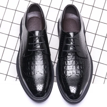 Misalwa 37-46 Crocodile Pattern Men's Business Dress Shoe Soft Split Leather British Men's Brogue Wedding Ceremony Formal Shoes
Misalwa 37-46 Crocodile Pattern Men's Business Dress Shoe Soft Split Leather British Men's Brogue Wedding Ceremony Formal Shoes