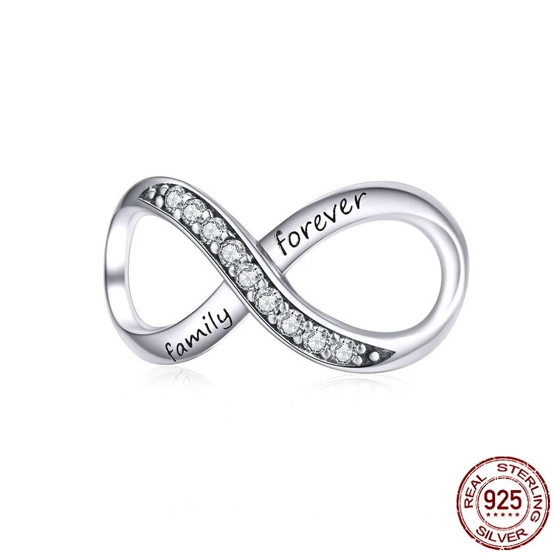 New 100% 925 Sterling Silver Charms Infinity Love Forever Clear Crystal Beads fit Pandora Bracelet DIY Charms Jewelry
New 100% 925 Sterling Silver Charms Infinity Love Forever Clear Crystal Beads fit Pandora Bracelet DIY Charms Jewelry