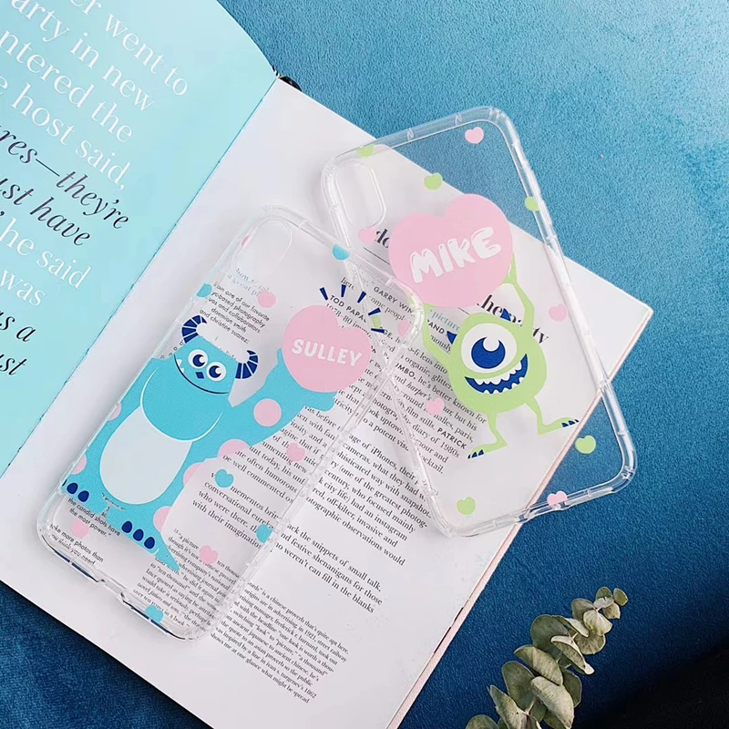 Cute Cartoon Monsters University Mike sulley Love heart Transparent Silicone soft phone case for iphone 7 8 6s plus X XR XS MAX
Cute Cartoon Monsters University Mike sulley Love heart Transparent Silicone soft phone case for iphone 7 8 6s plus X XR XS MAX