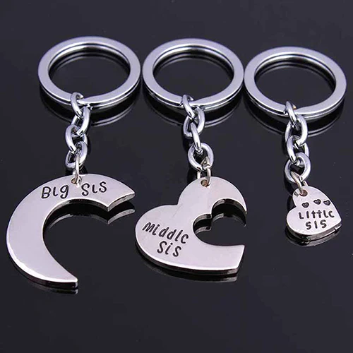 3 Pcs Big Mid Lil Sis Metal Sister Love Heart Family Keychain Gifts Keyring Car Accessory Charm Women Best Friend BFF Jewelry
3 Pcs Big Mid Lil Sis Metal Sister Love Heart Family Keychain Gifts Keyring Car Accessory Charm Women Best Friend BFF Jewelry