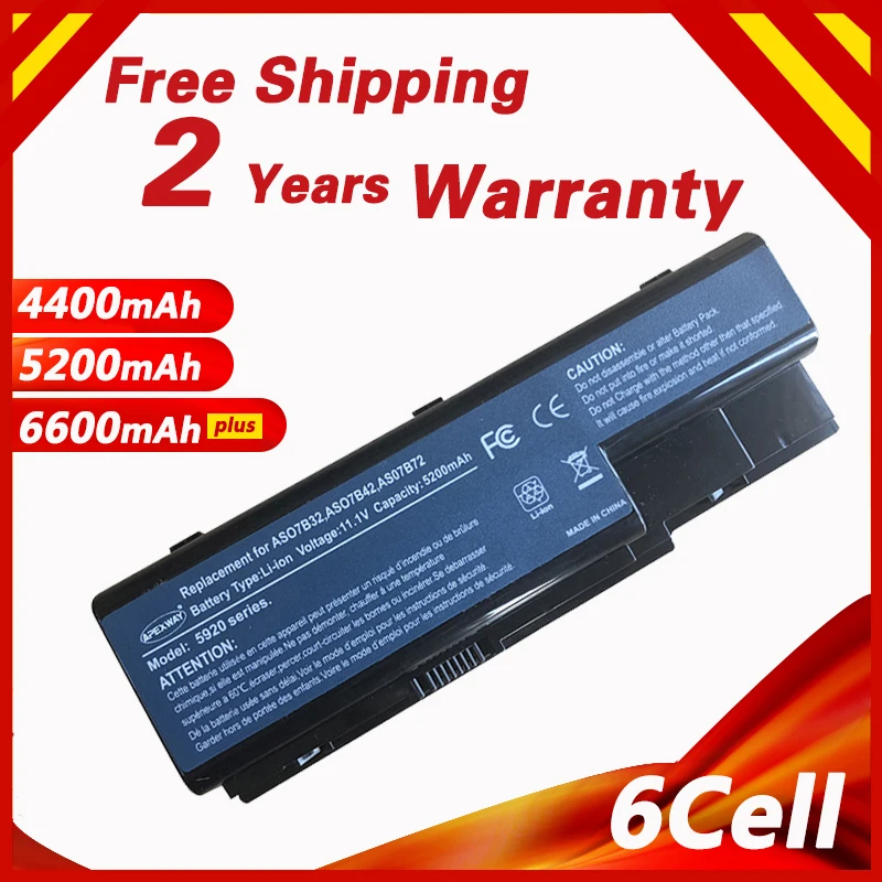 11.1V Battery For Acer Aspire 5920 5220 5230 5235 5300 5310 5320 5330 5530 5710 5720 7530 7630 7720 AS07B31 AS07B41 AS07B51
11.1V Battery For Acer Aspire 5920 5220 5230 5235 5300 5310 5320 5330 5530 5710 5720 7530 7630 7720 AS07B31 AS07B41 AS07B51
