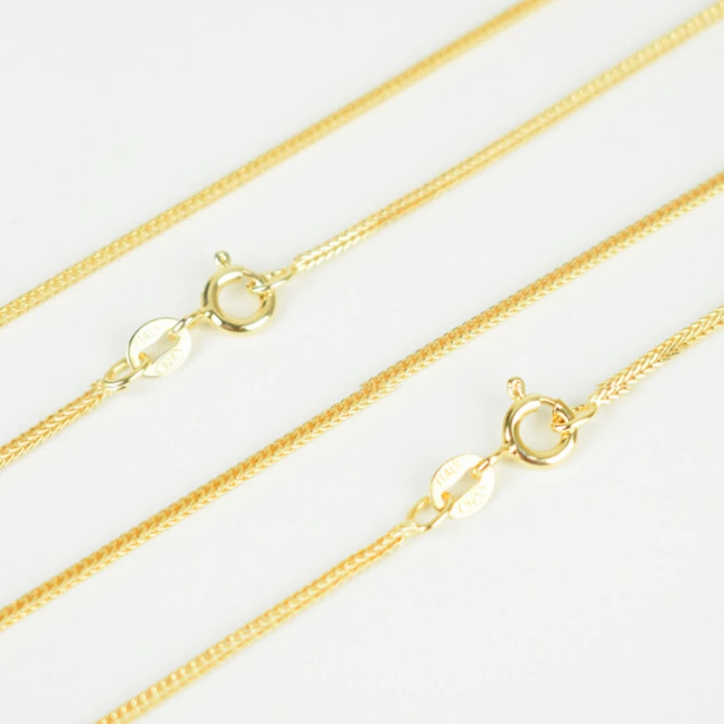 Italy Jewelry Pure 925 Sterling Silver Gold Color 1mm Slim Thin Fox Tail Chain Choker Necklace 40cm/45cm Long for Women Girls
Italy Jewelry Pure 925 Sterling Silver Gold Color 1mm Slim Thin Fox Tail Chain Choker Necklace 40cm/45cm Long for Women Girls