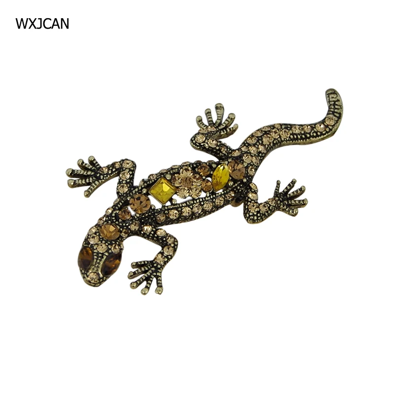 WXJCAN brand Lifelike lizard brooch Metal inlay much gold-yellow rhinestone animal brooch 70mm*35mm B5121
WXJCAN brand Lifelike lizard brooch Metal inlay much gold-yellow rhinestone animal brooch 70mm*35mm B5121