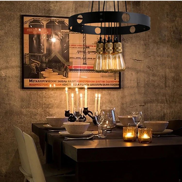 Industrial wind vintage wrought iron chandelier round lamp cafe bar restaurant dining room clubhouse warehouse wine cellar chand
Industrial wind vintage wrought iron chandelier round lamp cafe bar restaurant dining room clubhouse warehouse wine cellar chand