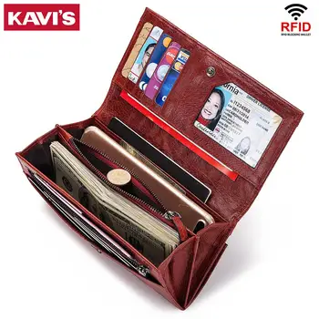 KAVIS 100% Genuine Leather Women Wallet Long Female Coin PurseHandbag Clutches Money Bag Laydies Cell Phone Handy Bags Walet
KAVIS 100% Genuine Leather Women Wallet Long Female Coin PurseHandbag Clutches Money Bag Laydies Cell Phone Handy Bags Walet