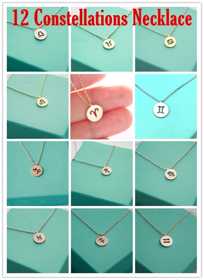 1piece Aries Taurus Gemini Cancer Leo Virgo Libra Scorpio Sagittarius Capricorn Aquarius Pisces Horoscope Constellation Necklace
1piece Aries Taurus Gemini Cancer Leo Virgo Libra Scorpio Sagittarius Capricorn Aquarius Pisces Horoscope Constellation Necklace