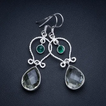 Natural Green Amethyst and Chrysoprase Boho 925 Sterling Silver Drop Earrings 2" R2017
Natural Green Amethyst and Chrysoprase Boho 925 Sterling Silver Drop Earrings 2" R2017