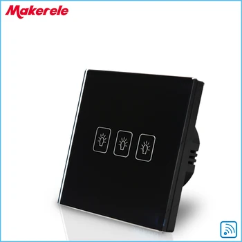 Remote Control Wall Switch EU Standard Remote Touch Switch Black Crystal Glass Panel 3 Gang 1 way with LED Indicator
Remote Control Wall Switch EU Standard Remote Touch Switch Black Crystal Glass Panel 3 Gang 1 way with LED Indicator