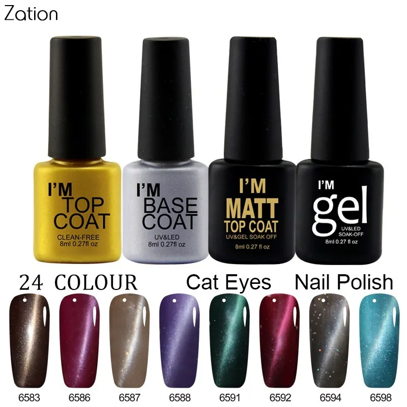 Zation 3D Cat Eye UV Gel Nail Polish Soak Off Magnetic Colorful Gel Lacquer Glitter 24 Color Nail Polish Varnish Art
Zation 3D Cat Eye UV Gel Nail Polish Soak Off Magnetic Colorful Gel Lacquer Glitter 24 Color Nail Polish Varnish Art