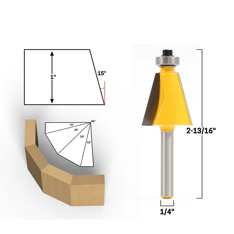 1Pcs 1/2"1/4" Shank CNC Milling Cutter Router Bits 15 Degree Angle Knife for Woodworking Inclined Cutting Wood Tool
1Pcs 1/2"1/4" Shank CNC Milling Cutter Router Bits 15 Degree Angle Knife for Woodworking Inclined Cutting Wood Tool