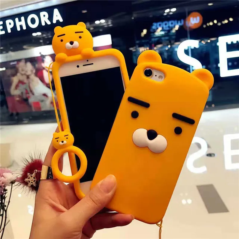 Cute 3D Cartoon Ryan Lion bear case for iPhone 8 7 6 6S Plus Xs X lovely soft Silicone back phone cover coque Ring lanyard
Cute 3D Cartoon Ryan Lion bear case for iPhone 8 7 6 6S Plus Xs X lovely soft Silicone back phone cover coque Ring lanyard