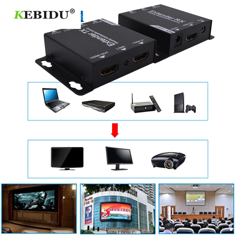 Kebidu 60M DC5V 1A HDMI Extender with Loop New IR repeater cable over Ethernet Cat5e/6 up to 60M POE Newest
Kebidu 60M DC5V 1A HDMI Extender with Loop New IR repeater cable over Ethernet Cat5e/6 up to 60M POE Newest