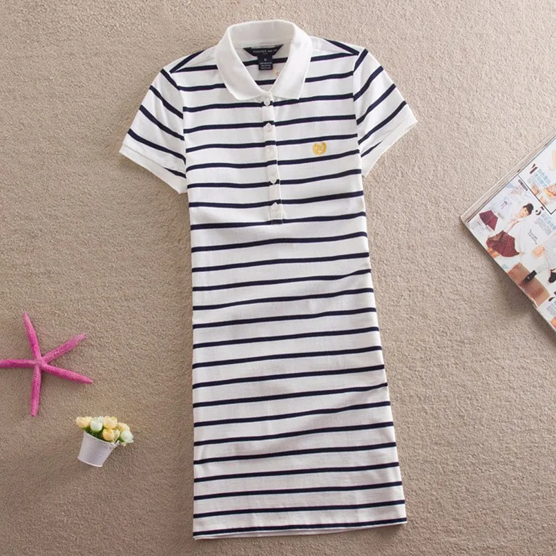 New Navy White Casual Embroidery Stripe Polo Dress Print Party Mini Vestido De Festa Summer Plus Size Women Vestidos Elegant
New Navy White Casual Embroidery Stripe Polo Dress Print Party Mini Vestido De Festa Summer Plus Size Women Vestidos Elegant