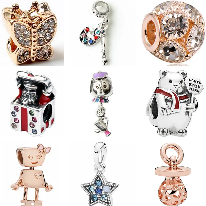 Crystal Bear Santa Claus Star Robot Butterfly Moon Tree Charms Beads Fit Pandora Pendant Bracelets for Women DIY Jewelry Bijoux
Crystal Bear Santa Claus Star Robot Butterfly Moon Tree Charms Beads Fit Pandora Pendant Bracelets for Women DIY Jewelry Bijoux