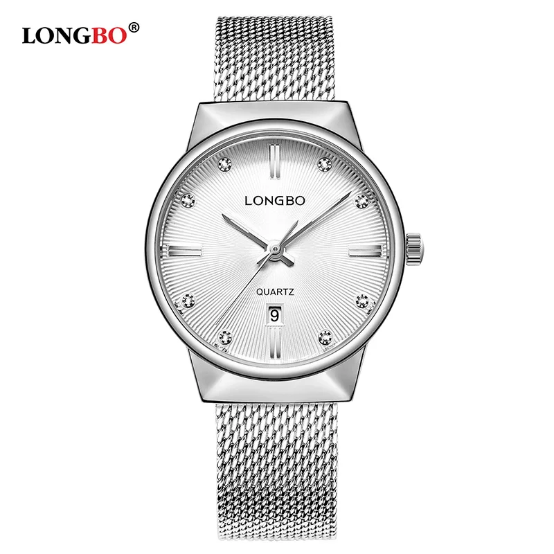 

LONGBO Business Men Women Watches Luxury Stainless Steel Band Male Female Quartz Watch Calendar Couple Wristwatch Gifts 5028